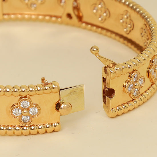 Van Cleef & Arpels 18K Rose Gold Diamonds Perlée Clovers Small Model Bracelet-Van Cleef & Arpels-THE CLOSET