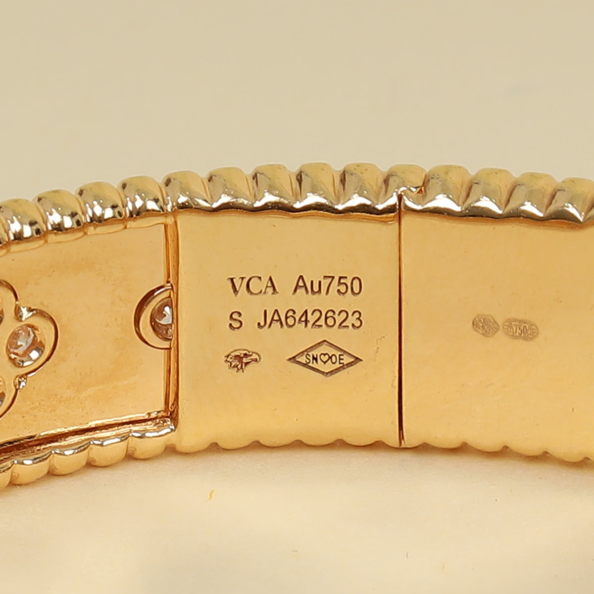 Van Cleef & Arpels 18K Rose Gold Diamonds Perlée Clovers Small Model Bracelet-Van Cleef & Arpels-THE CLOSET