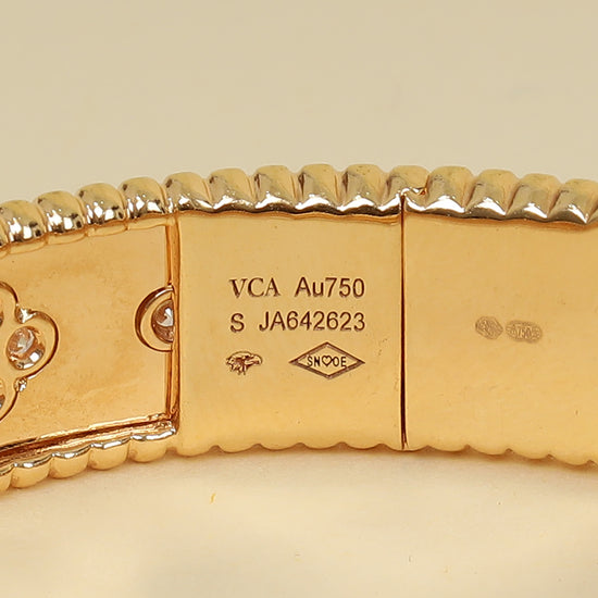 Van Cleef & Arpels 18K Rose Gold Diamonds Perlée Clovers Small Model Bracelet-Van Cleef & Arpels-THE CLOSET