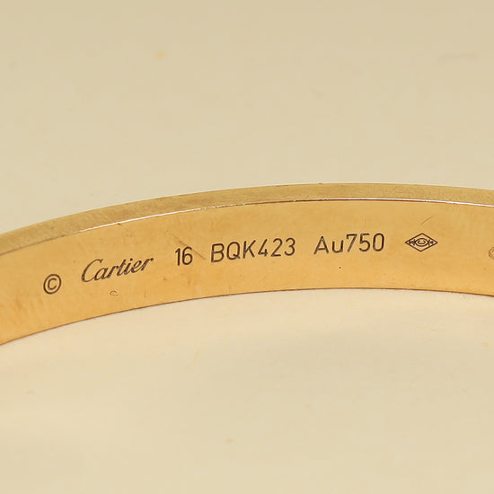 Cartier 18K Rose Gold Classic Model Love 6.1mm Bracelet 16-Cartier-THE CLOSET