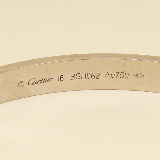 Cartier 18K White Gold Classic Model Love 6.1mm Bracelet 16-Cartier-THE CLOSET