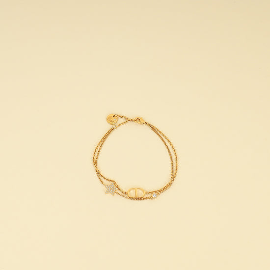 Christian Dior Gold Finish Petit CD Double Bracelet-Christian Dior-THE CLOSET