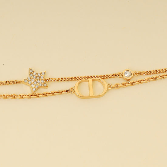 Christian Dior Gold Finish Petit CD Double Bracelet-Christian Dior-THE CLOSET