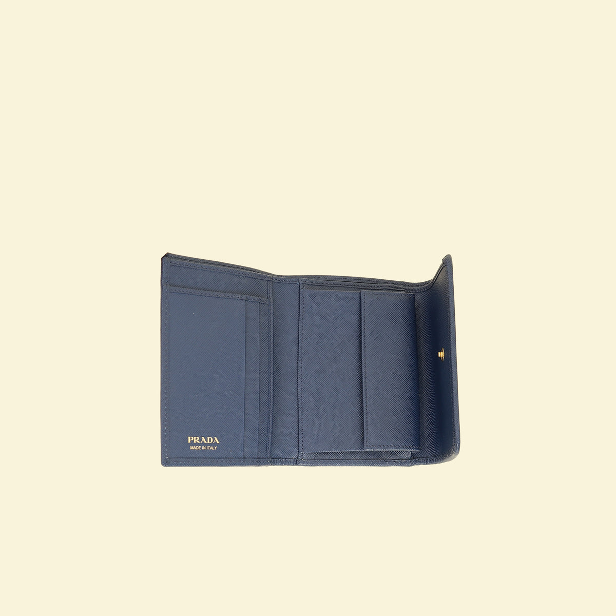 Prada Blue Trifold Small Wallet-Prada-THE CLOSET