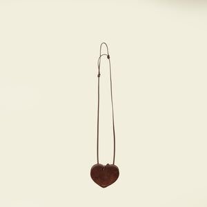 Alaia Dark Brown A Le CŒUR Small Bi Material Bag