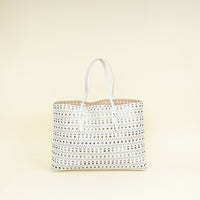 Alaïa White Mina 44 Tote Bag