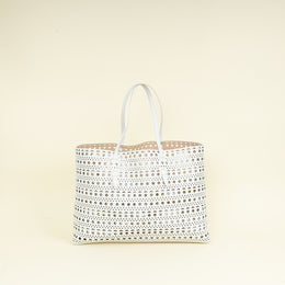 Alaïa White Mina 44 Tote Bag