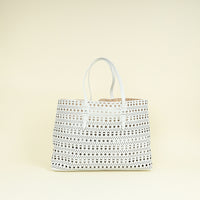 Alaia White Cut-Out Mina 44 Tote Bag