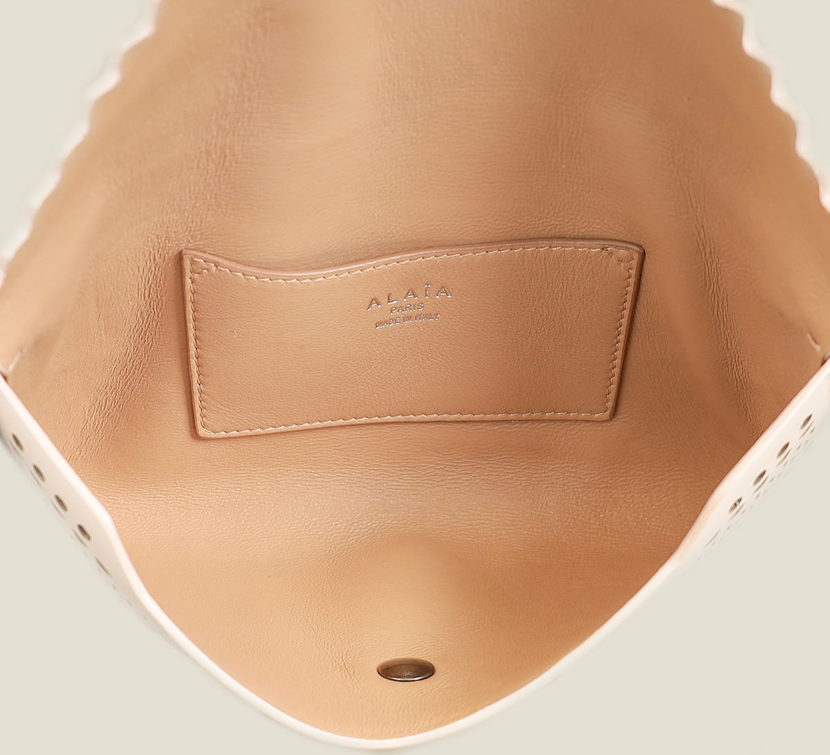 Alaia Nude Laser Cut Clutch