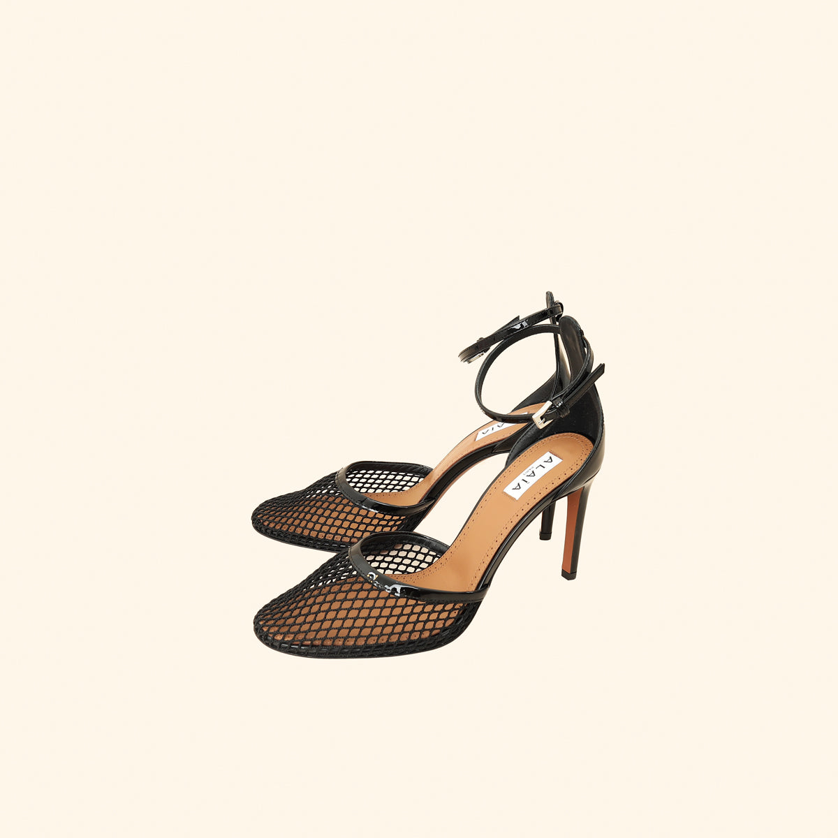 Alaïa Black High Fishnet 90mm Pumps 38-Alaïa-THE CLOSET