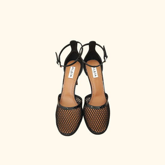 Alaïa Black High Fishnet 90mm Pumps 38-Alaïa-THE CLOSET