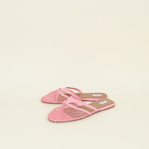 Alaïa Pink Fishnet Slippers 41
