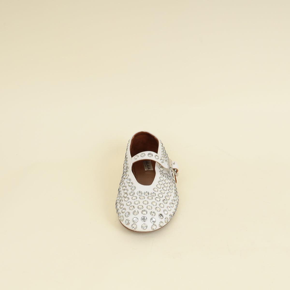 Alaïa White Crystal-embellished Ballet Flats 36.5-Alaïa-THE CLOSET