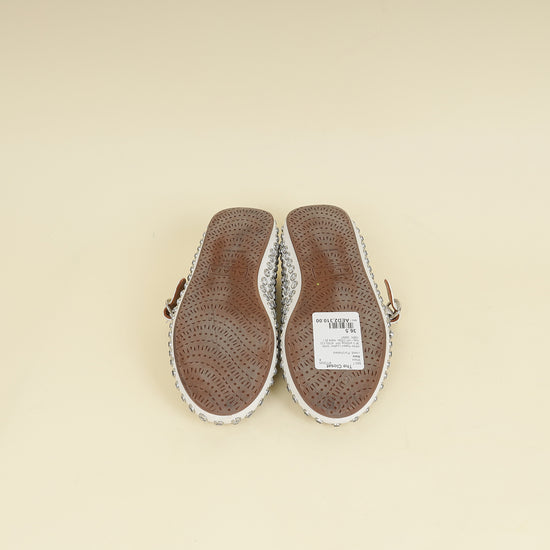 Alaïa White Crystal-embellished Ballet Flats 36.5-Alaïa-THE CLOSET