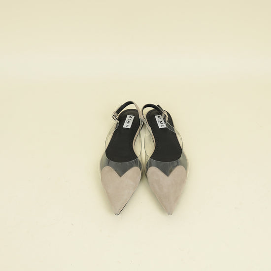 Alaia Grege Le Coeur Slingback Ballet Flats 37