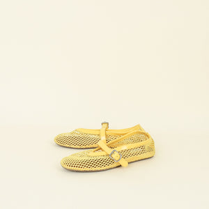 Alaia Lemon Yellow Fishnet Ballerinas 40