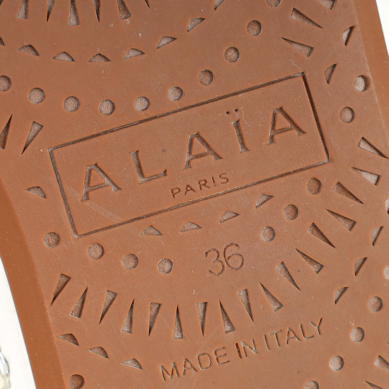 Alaïa White Crystal-Embellished Ballet Flats 36