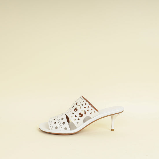 Alaïa Blanc Casse Laser Cut  Mules 39