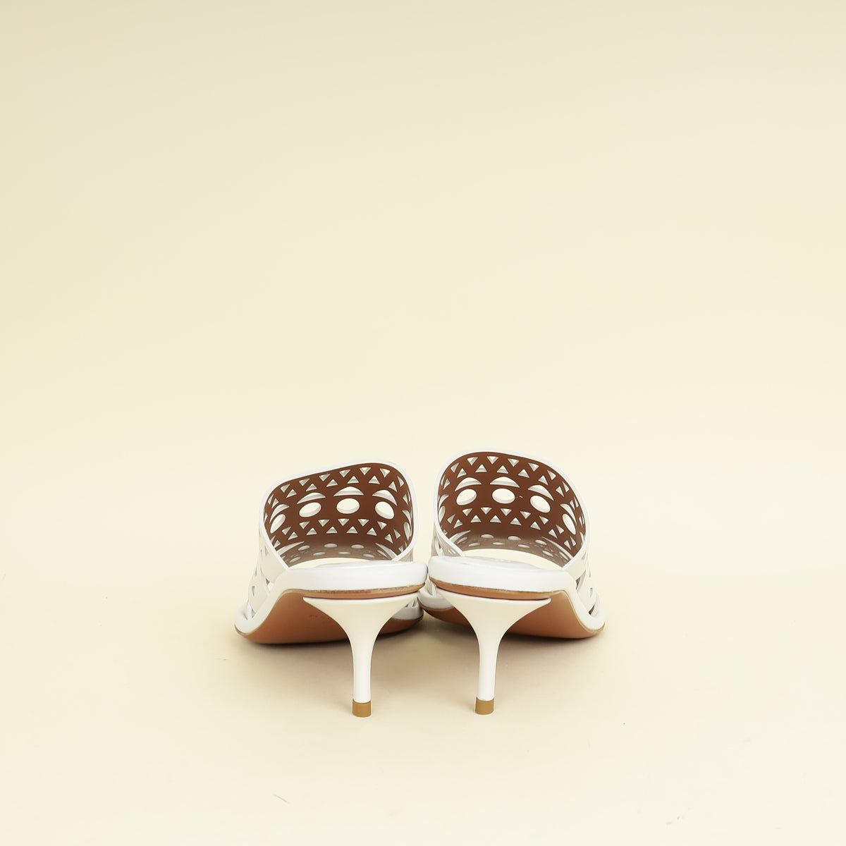 Alaïa Blanc Casse Laser Cut  Mules 39