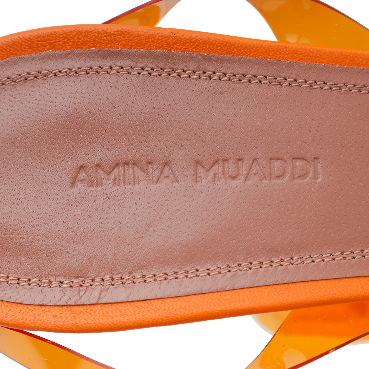 Amina Muaddi Orange Rosie Glass Crystal Bow PVC Pump – The Closet