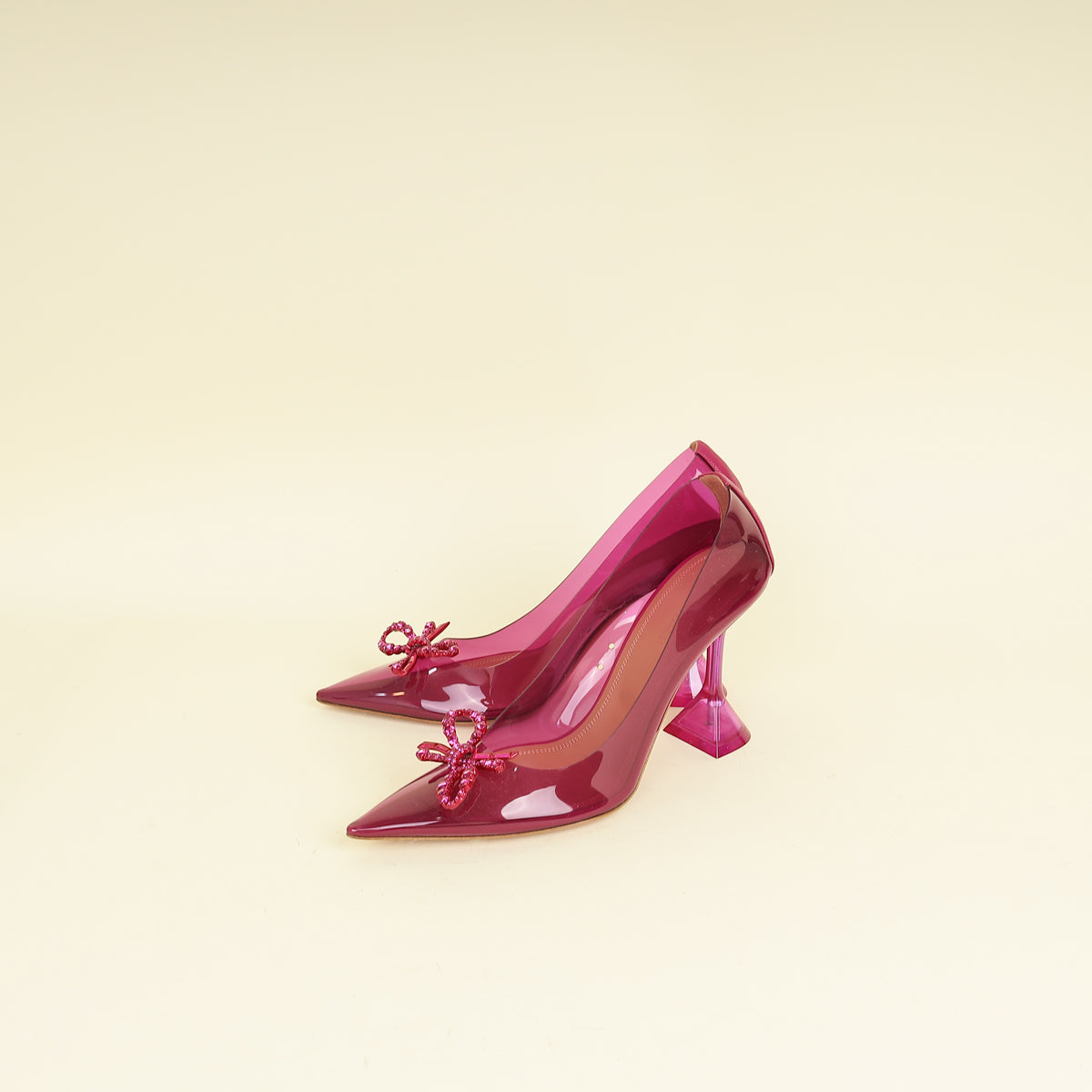 Amina Muaddi Fuchsia Rosie PVC Pump 39 – THE CLOSET