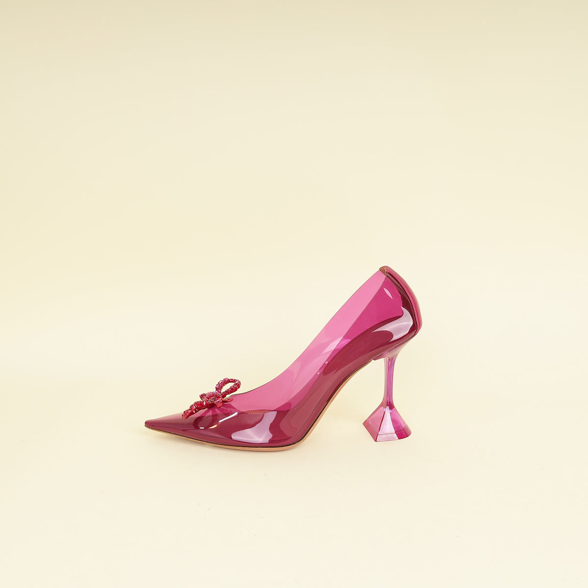 Amina Muaddi Fuchsia Rosie PVC Pump 39 – THE CLOSET