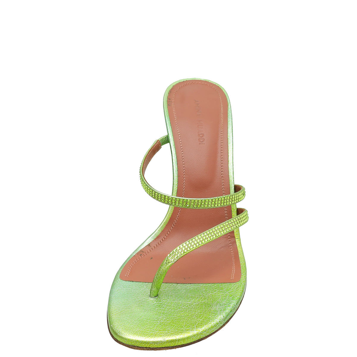 Amina Muaddi Apple Green Ami 105 Sandal 37.5-Amina Muaddi-THE CLOSET