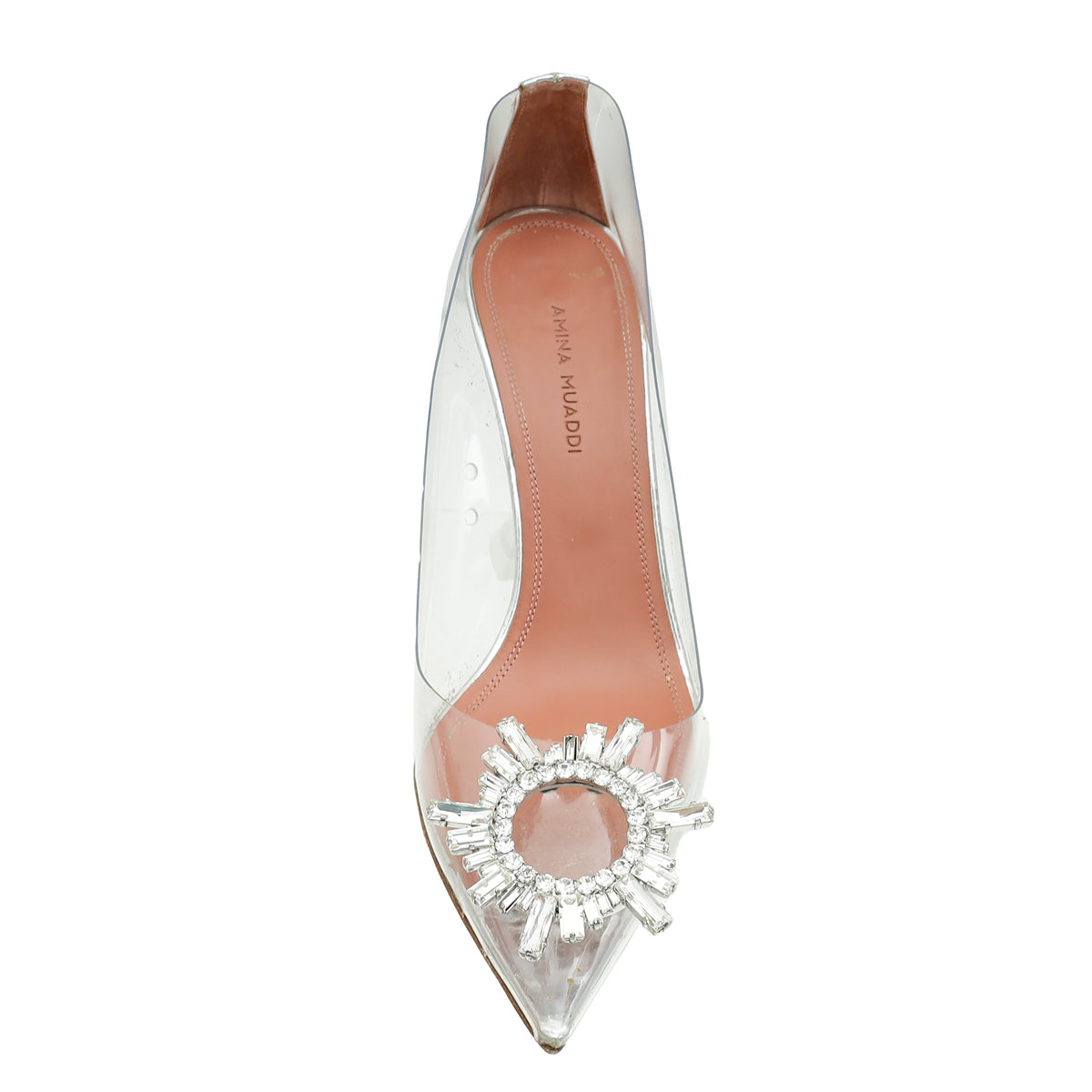 Amina Muaddi Transparent Glass Begum Pumps 37.5