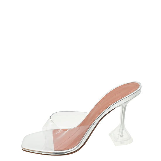 Amina Muaddi Bicolor Lupita Glass PVC Transparent Slipper 37