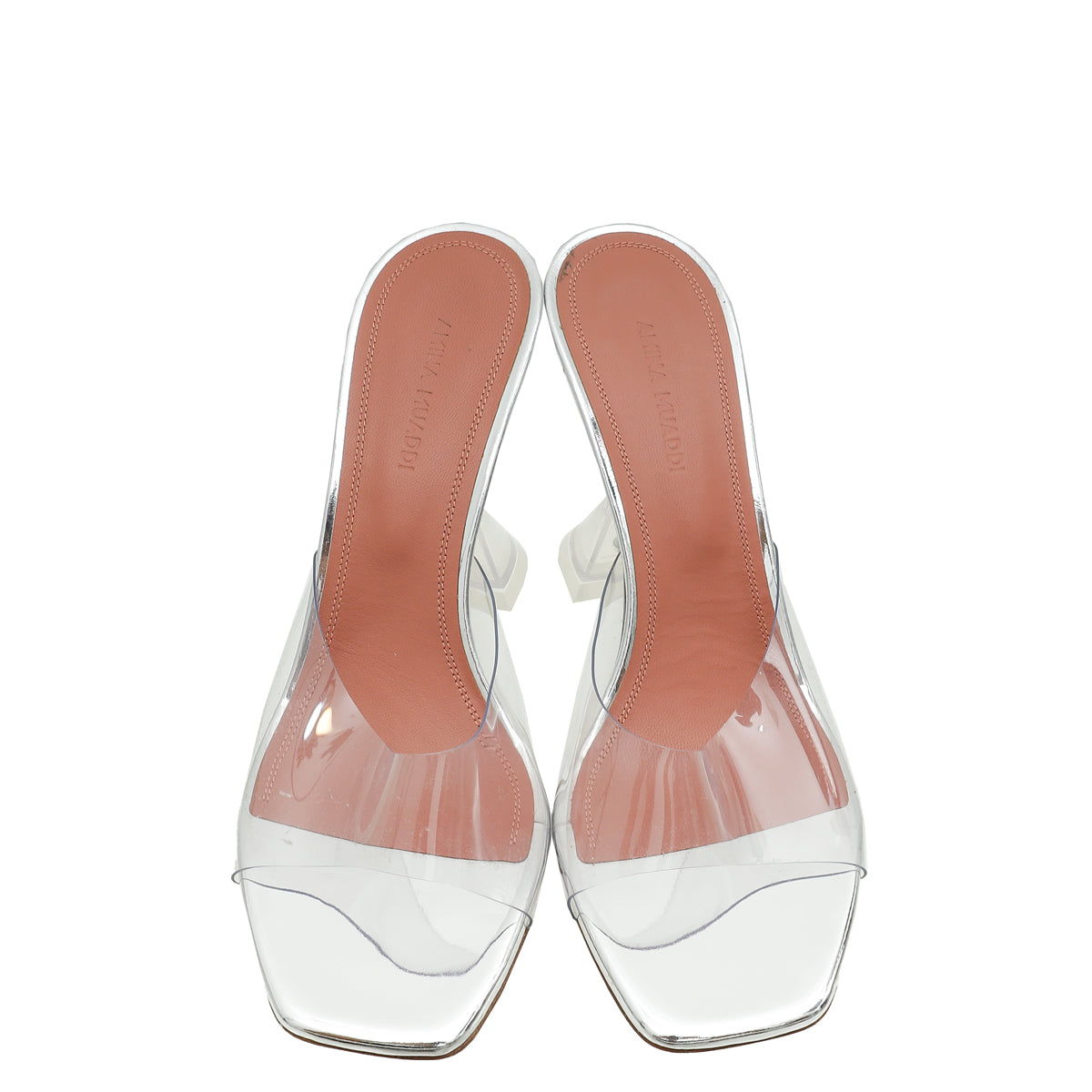 Amina Muaddi Bicolor Lupita Glass PVC Transparent Slipper 37