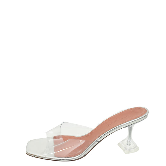 Amina Muaddi Bicolor Lupita Glass PVC Transparent Slipper 37