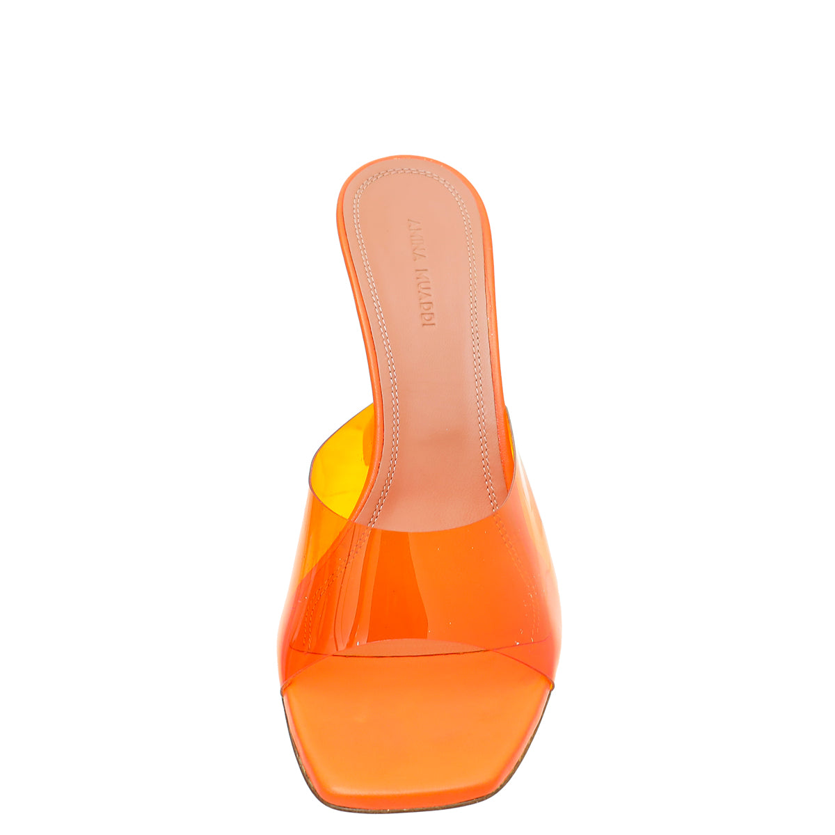 Amina Muaddi Orange Lupita Glass Slipper 39-Amina Muaddi-THE CLOSET