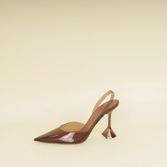 Amina Muaddi Mocha Holli Glass Sling 41