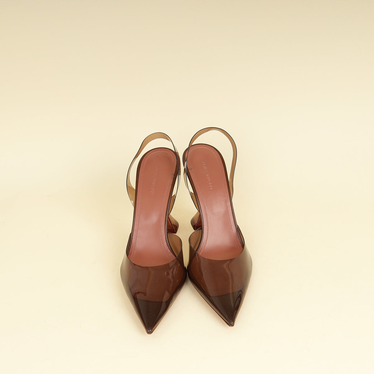 Amina Muaddi Mocha Holli Glass Sling 41