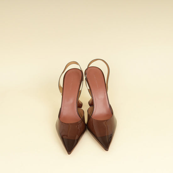 Amina Muaddi Mocha Holli Glass Sling 41