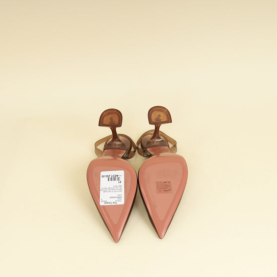 Amina Muaddi Mocha Holli Glass Sling 41