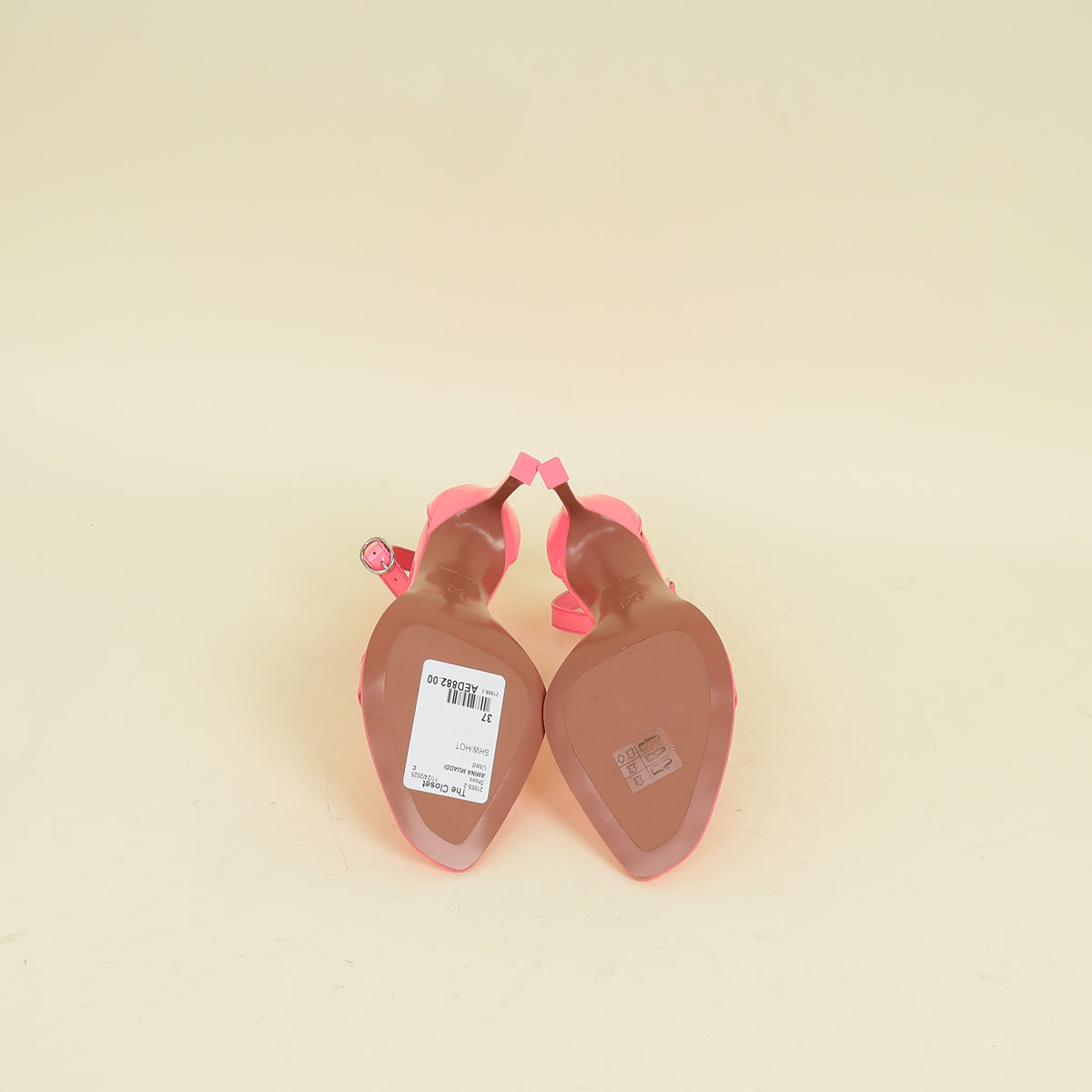 Amina Muaddi Hot Pink Kim Sandal 37