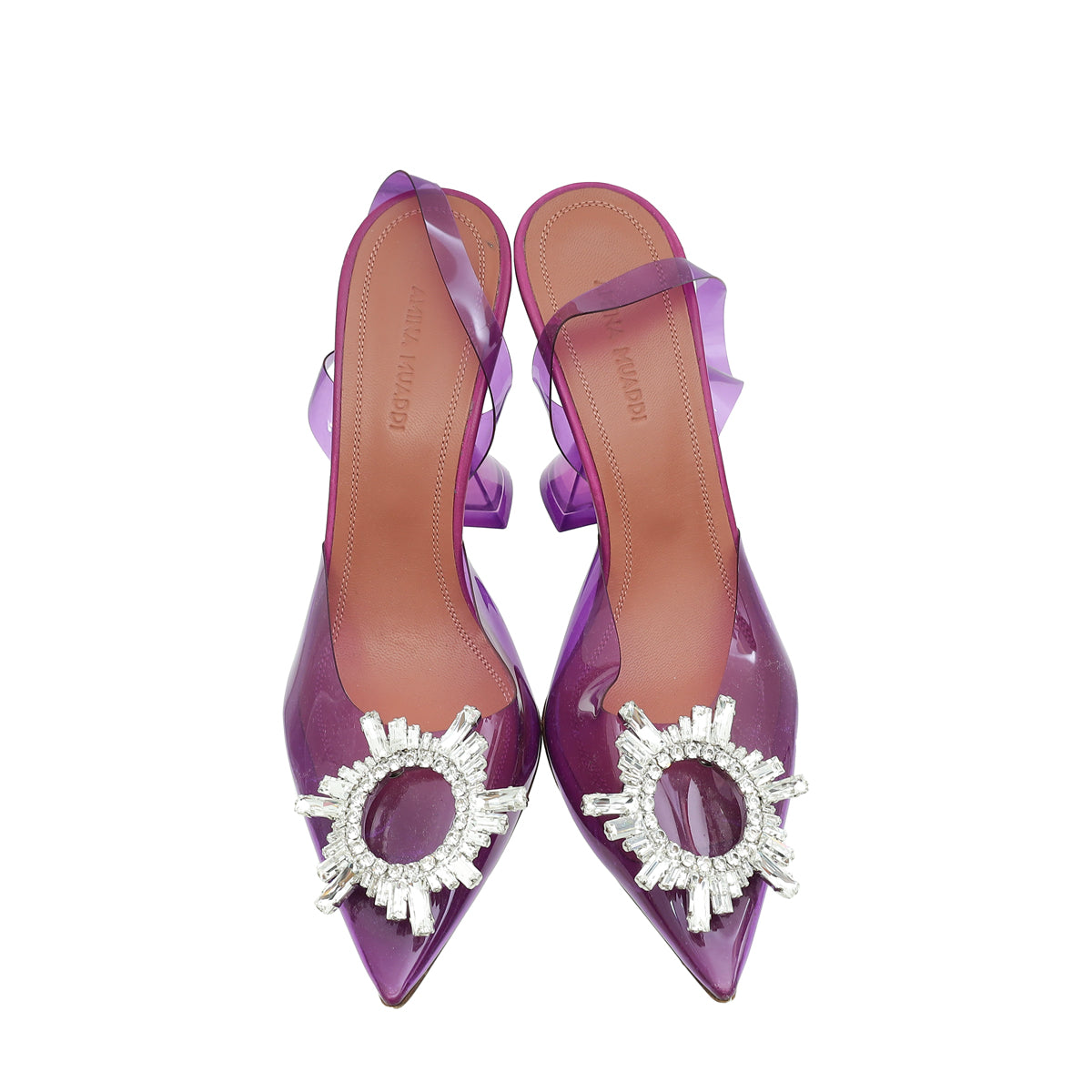 Amina Muaddi Purple Begum Sling Pumps 36.5