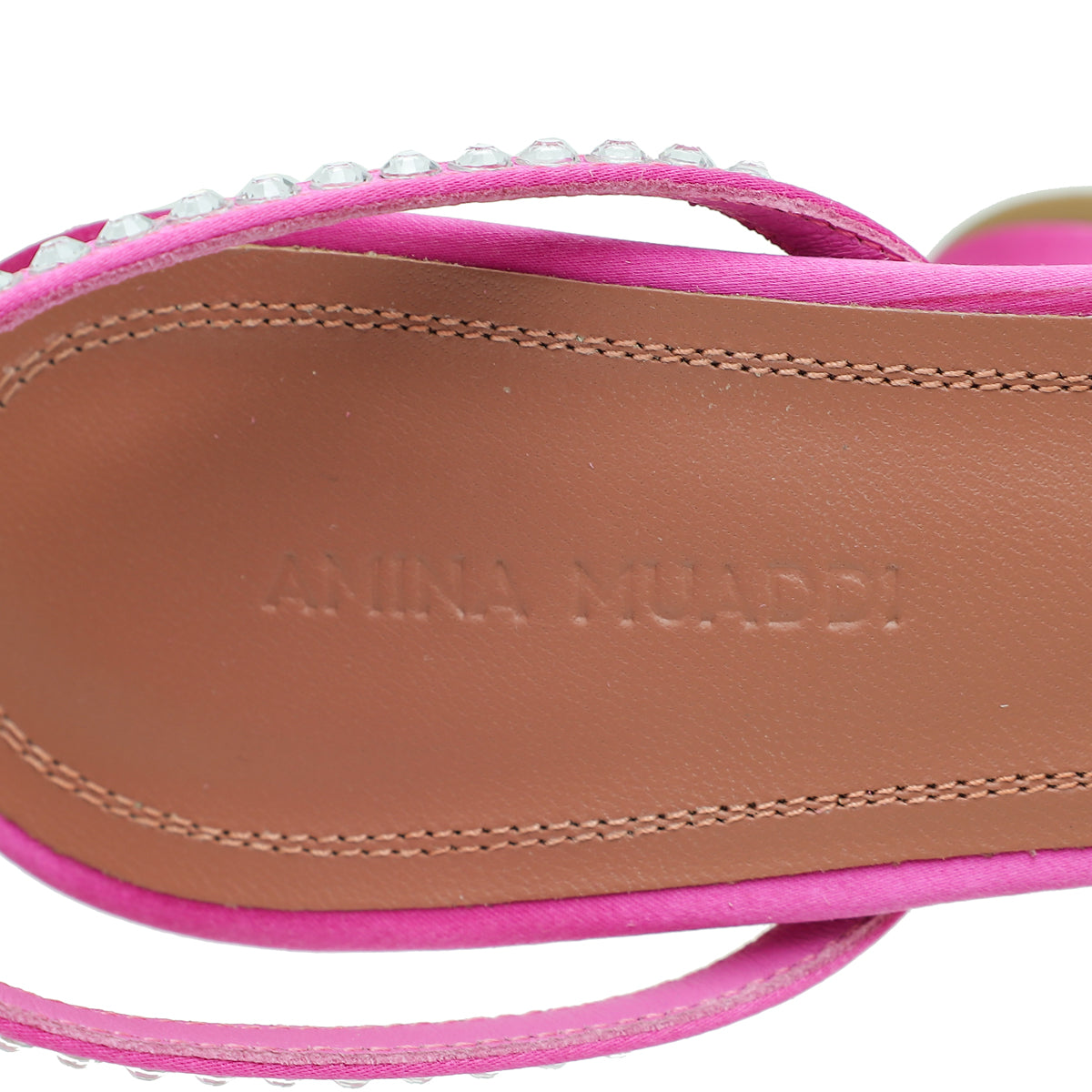 Amina Muaddi Fuchsia Crystal Vita Sandals 37