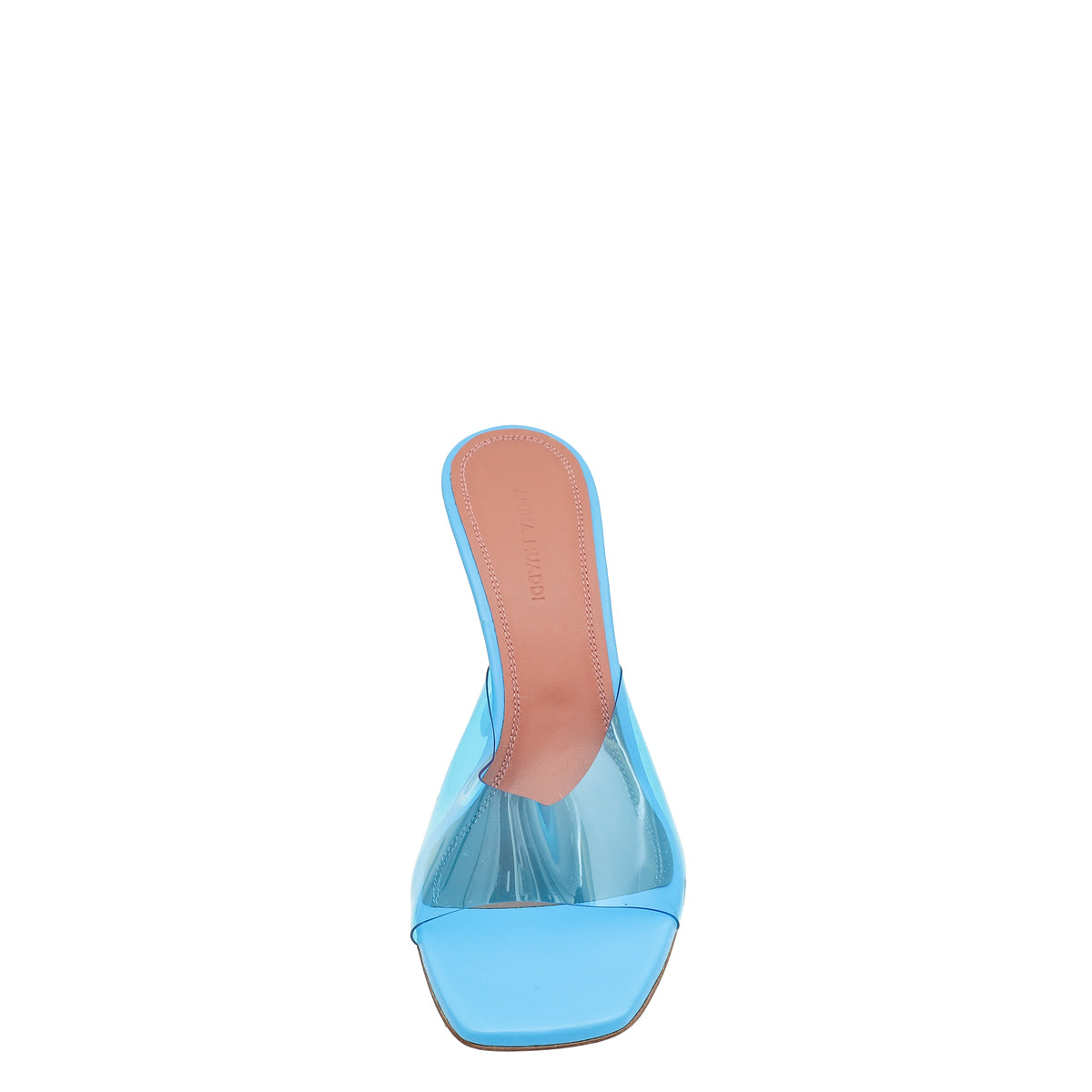 Amina Muaddi Blue Lupita Glass PVC Transparent Slipper 37