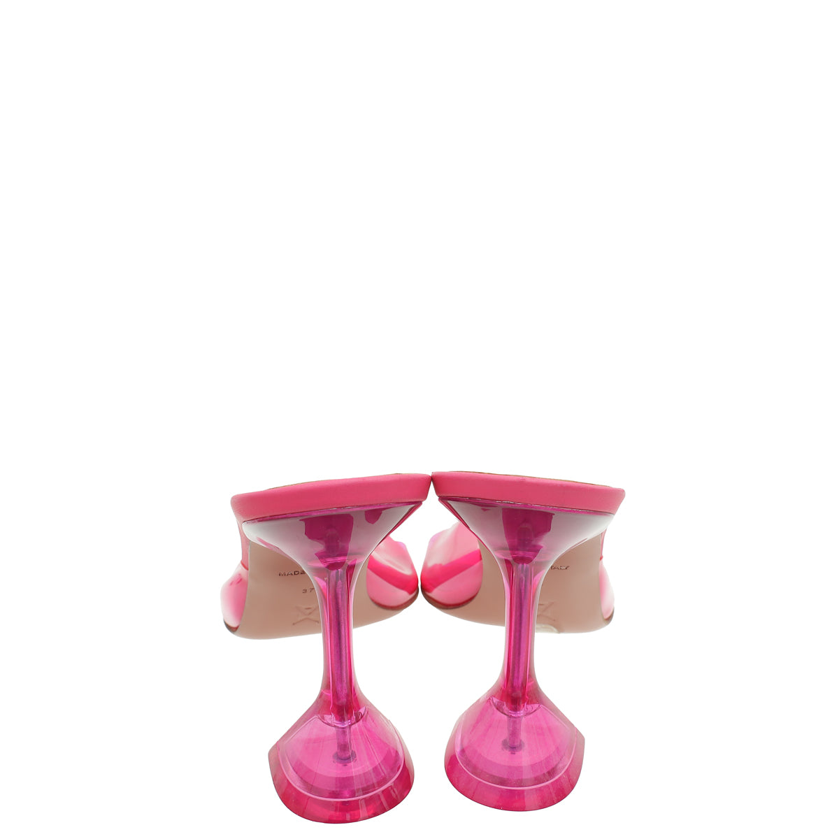 Amina Muaddi Pink Lupita Glass PVC Transparent Slipper 37