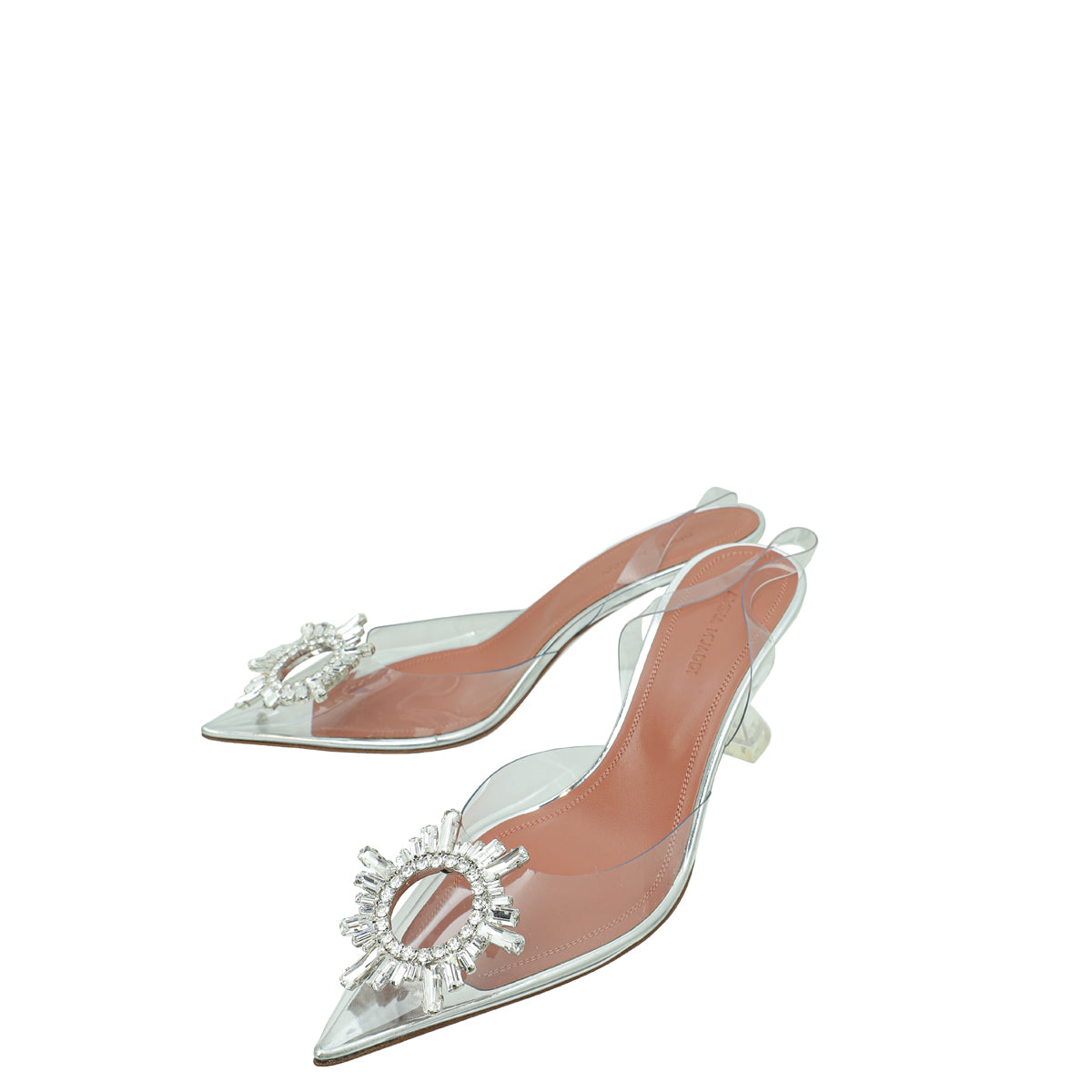 Amina Muaddi Clear Begum PVC Slingback 38.5-Amina Muaddi-THE CLOSET