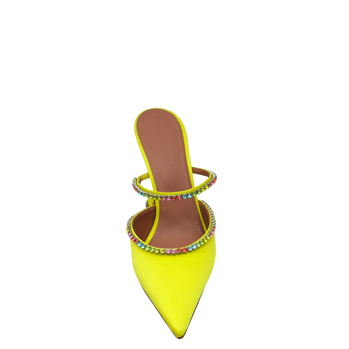 Amina Muaddi Citine Satin Gilda Mule 38.5
