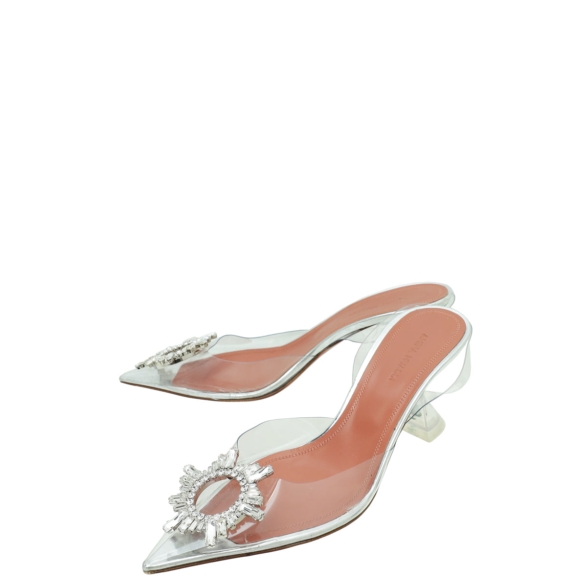 Amina Muaddi Clear Begum PVC Slingback 38-Amina Muaddi-THE CLOSET