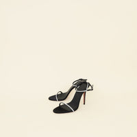 Amina Muaddi Black Barbara 105 Crystal Sandals 39
