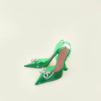 Amina Muaddi Green x Browns 50th Anniversary Rosie Glass Slingback Pumps 40