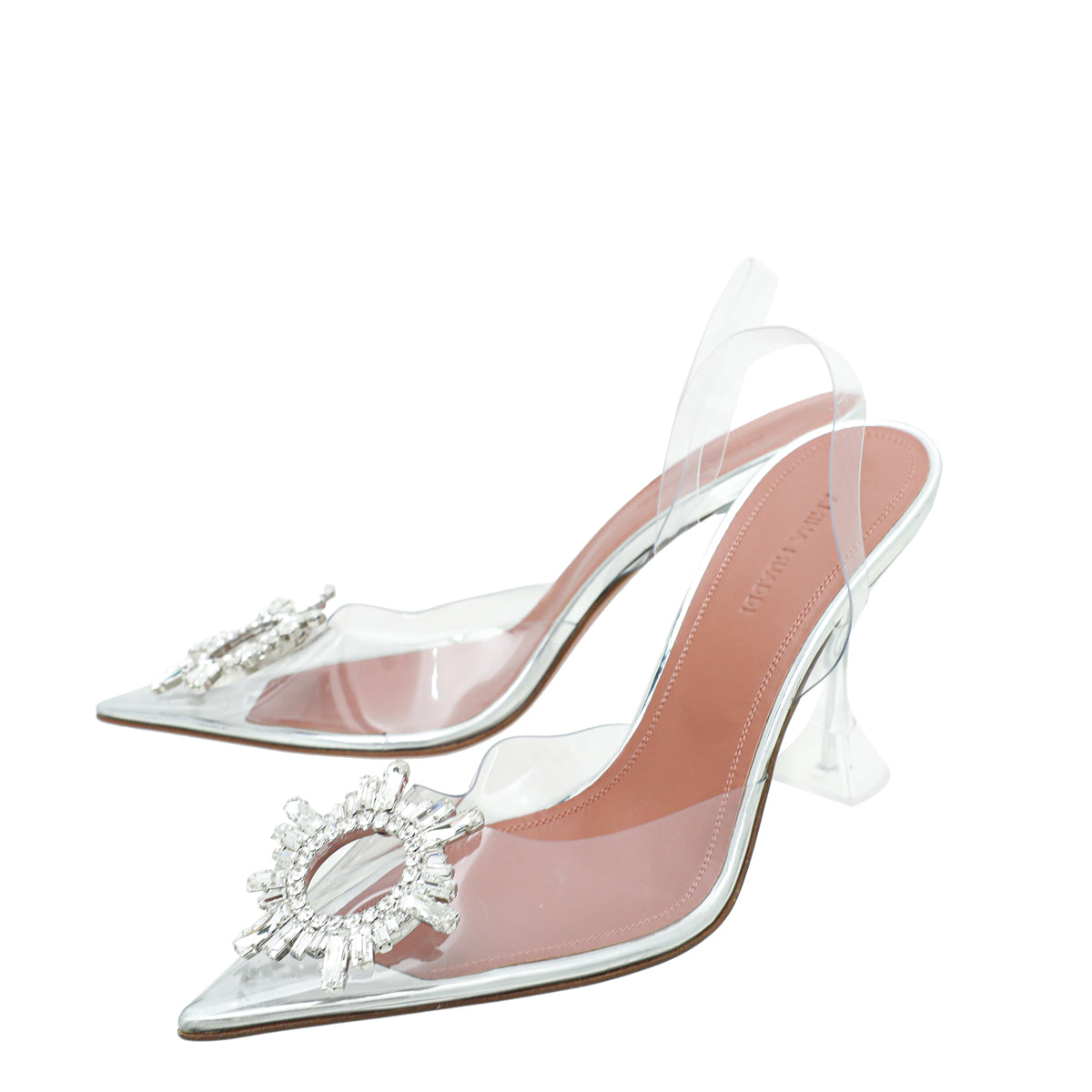 Amina Muaddi Clear Begum PVC Slingback 38.5-Amina Muaddi-THE CLOSET