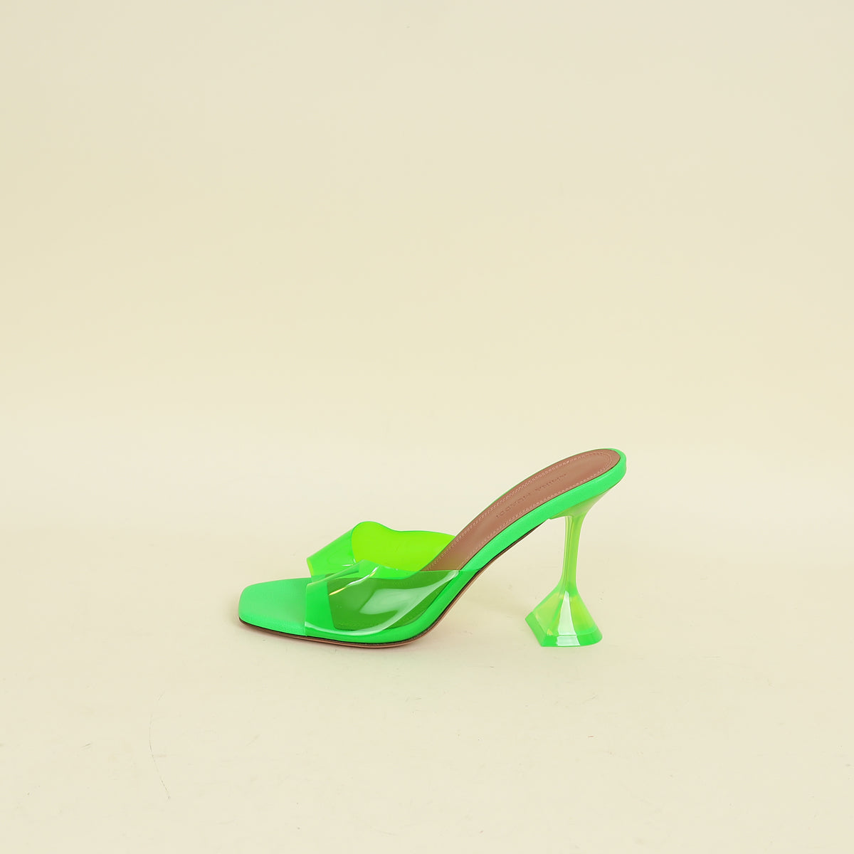 Amina Muaddi Green Lupita Glass PVC Transparent Slipper 37.5