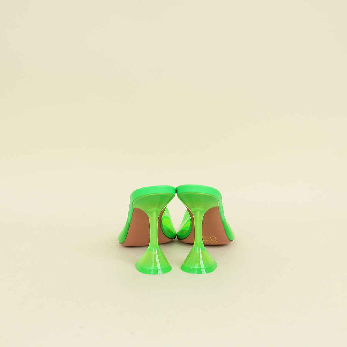 Amina Muaddi Green Lupita Glass PVC Transparent Slipper 37.5