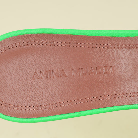 Amina Muaddi Green Lupita Glass PVC Transparent Slipper 37.5